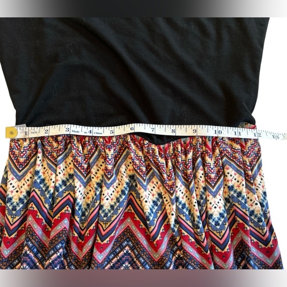 Gilli USA Women’s Sz Small Maxi Dress Multicolor Chevron Tank Style Ladder Back - Picture 8 of 9